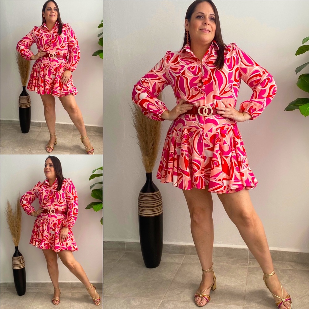 Abstract floral mini dress